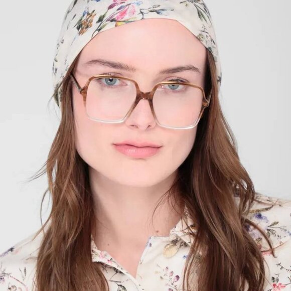 Gucci GG1003O 003 Square Eyeglasses – Striped Brown Crystal Fade 53mm - Picture 3 of 10